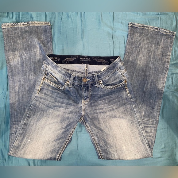 Wrangler Jeans Shilo,Ultimate Riding,Size 3/4/32,Dark Faded Wash,Slight Distress - Picture 3 of 8